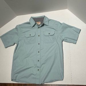 Wrangler Authentics Button Up Shirt Size M Medium Light Blue 2 Pockets